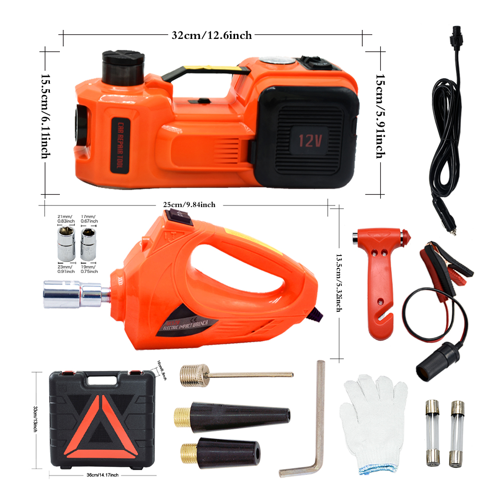 ZS portable car repair tool kit 12V electric lifting hydraulic jack