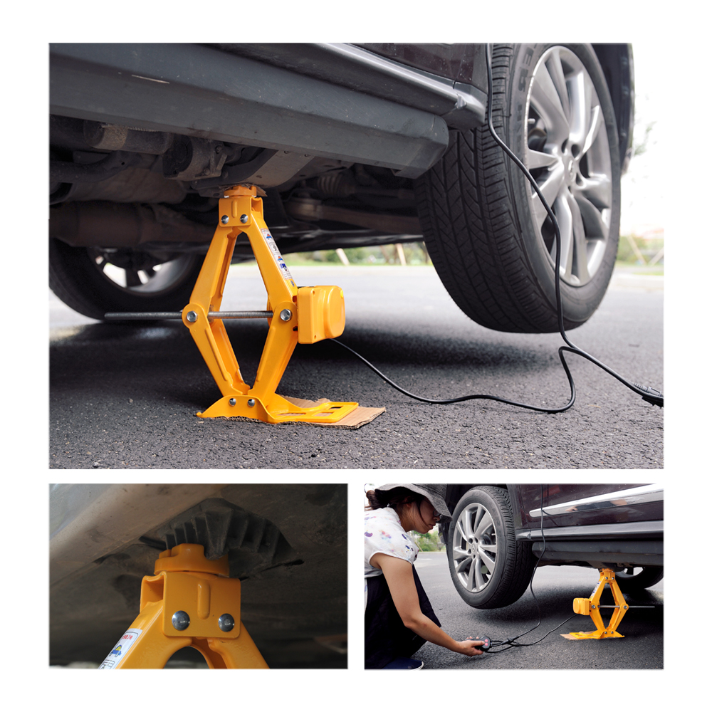 Chinese supplier car emergency repair tools 12 volt 2 ton electric car jack