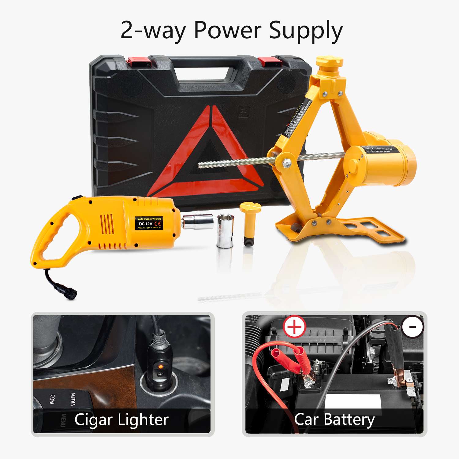 2T/3T 42CM Electric Car Jack And Electric Wrench